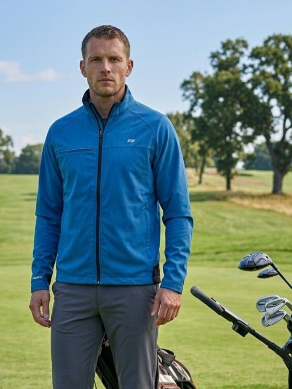 Golf Rain Jacket Aquapel Rip Stop Blue Large